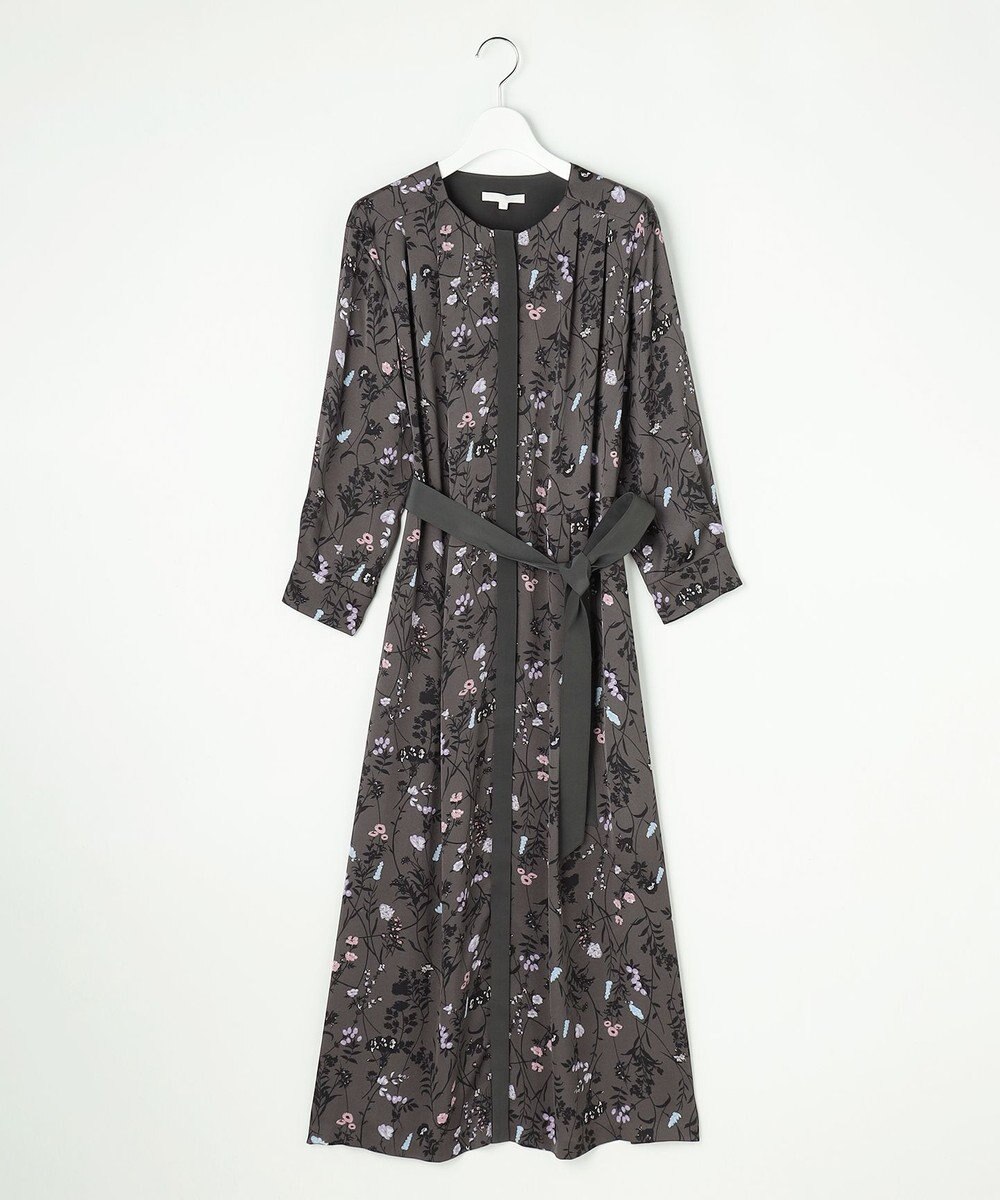 自由区 L 【WEB&一部店舗限定】ハーバルフロープリント8分袖 ワンピース 