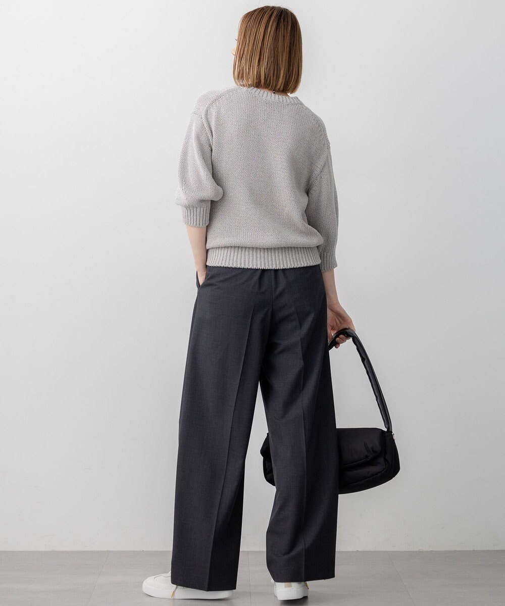 23区 L 【洗える】TWマットクロス タック ワイド パンツ 