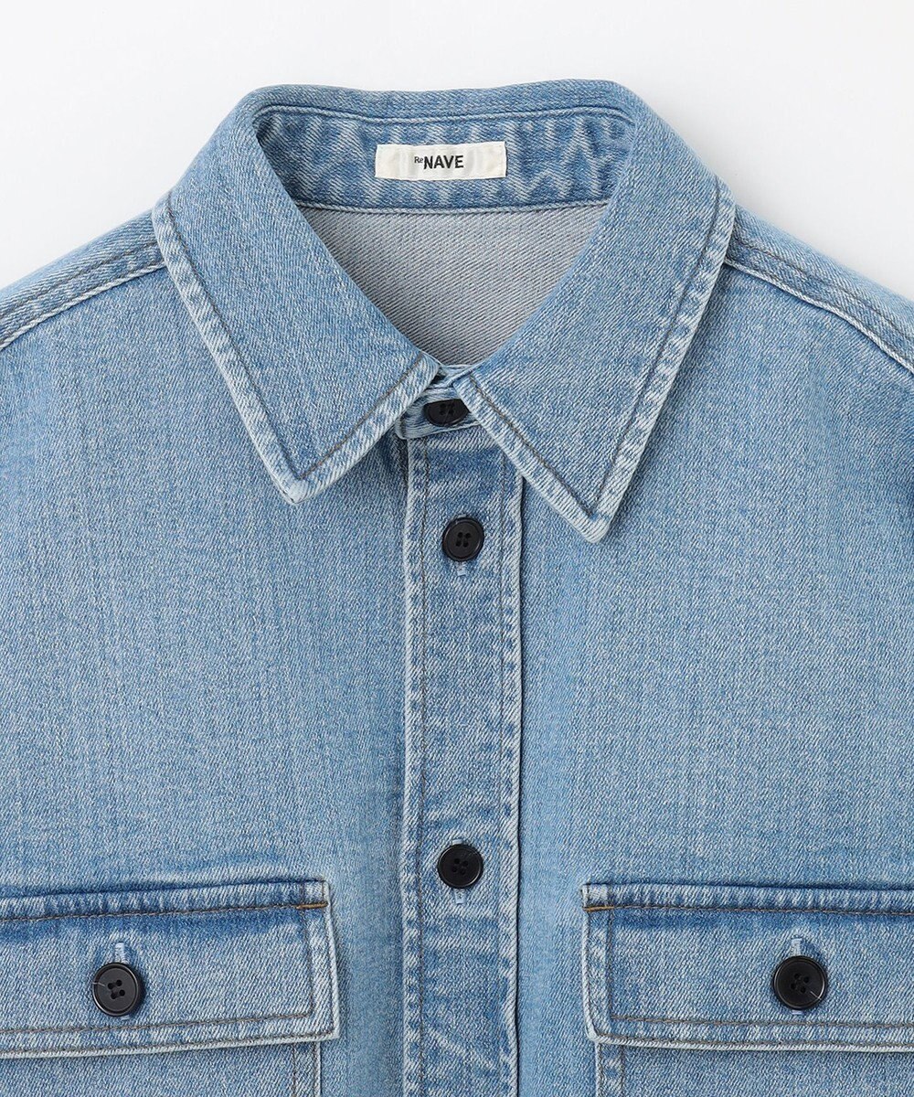 NAVE 【ReNAVE　洗える】ストレッチデニム シャツ 