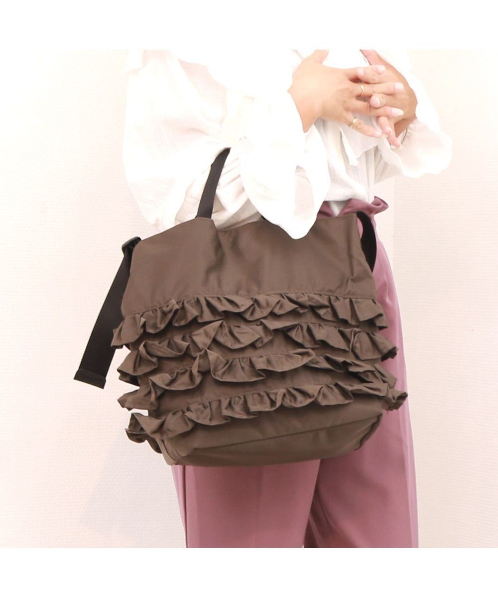 UNBILLION カシュカシュ cachecache / ナイロンフリル2wayトートバッグ 