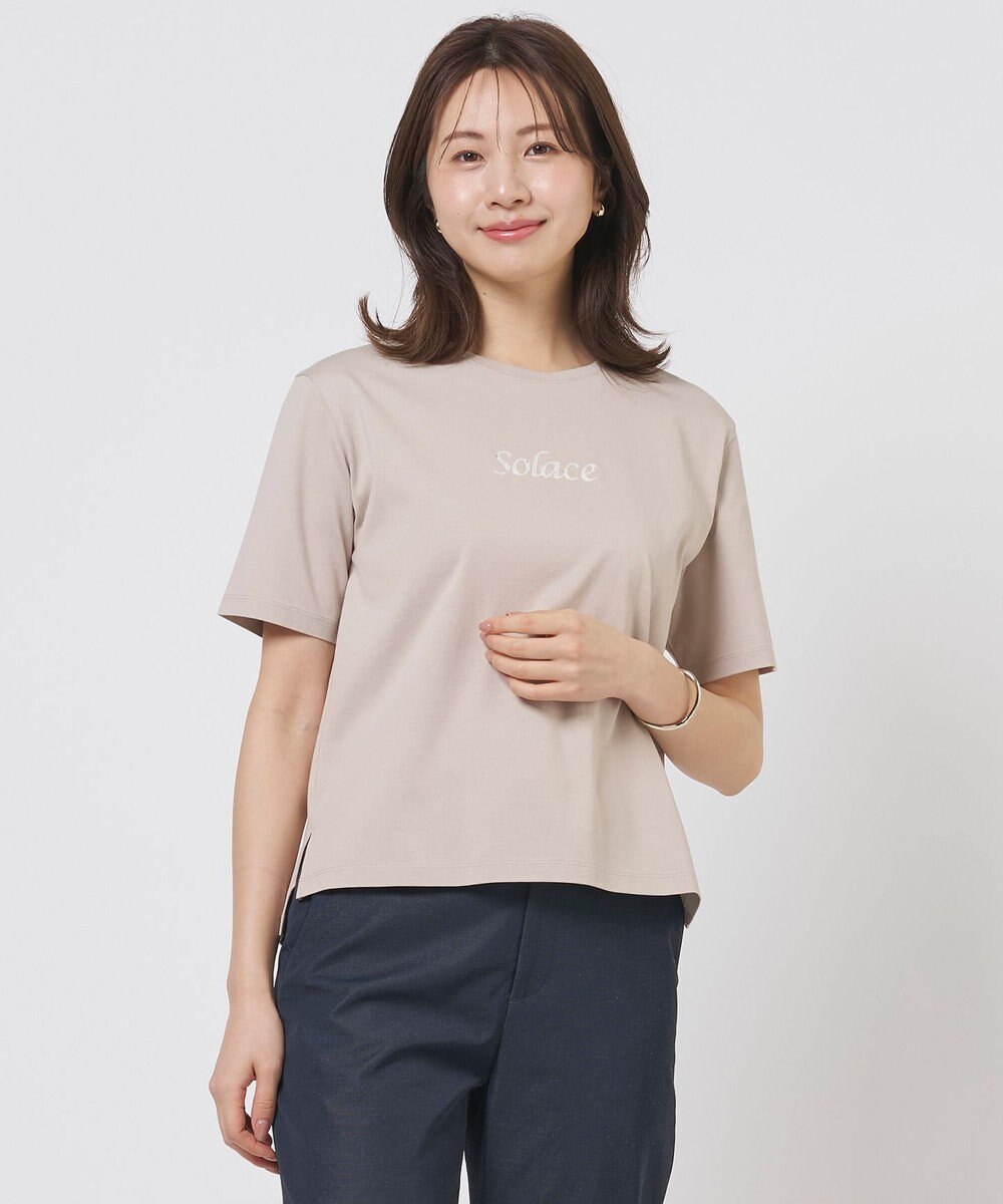 J.PRESS LADIES S 刺繍ロゴ Tシャツ 