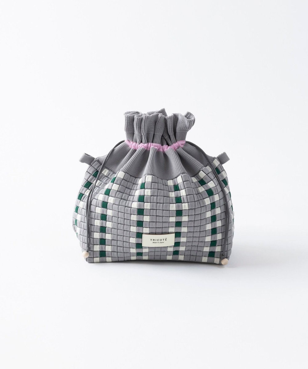 TRICOTE チェック巾着ポーチショルダー 