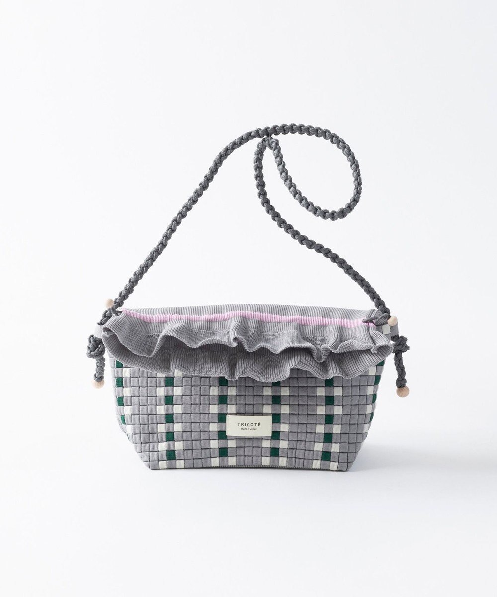 TRICOTE チェック巾着ポーチショルダー 
