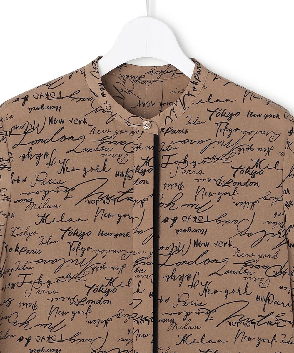 ICB 【30th ANNIVERSARY】5cityプリント バンドカラーブラウス 