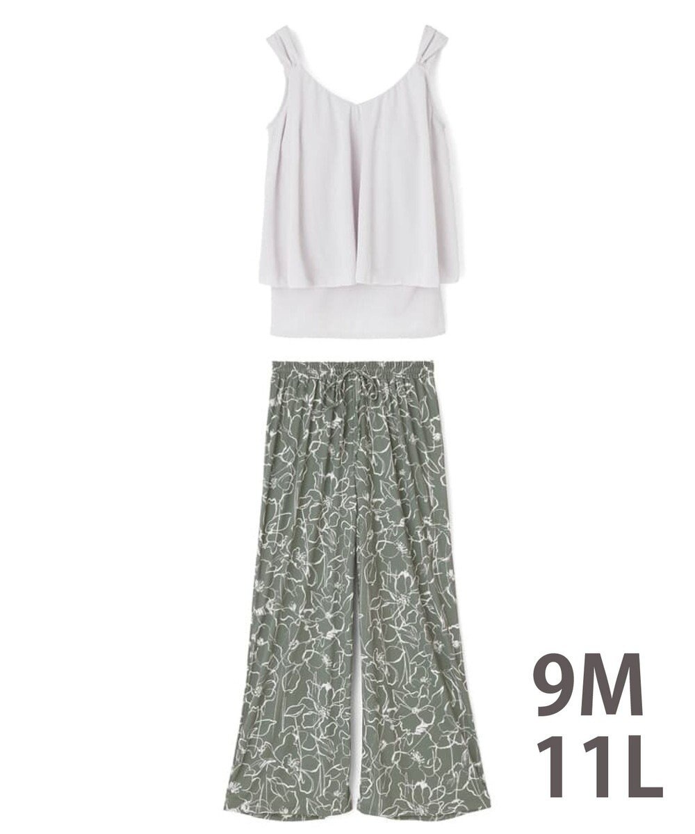 San-ai Resort（三愛水着楽園） ロングパンツセット　9M・11L　【Coral veil（コーラルヴェール）】 