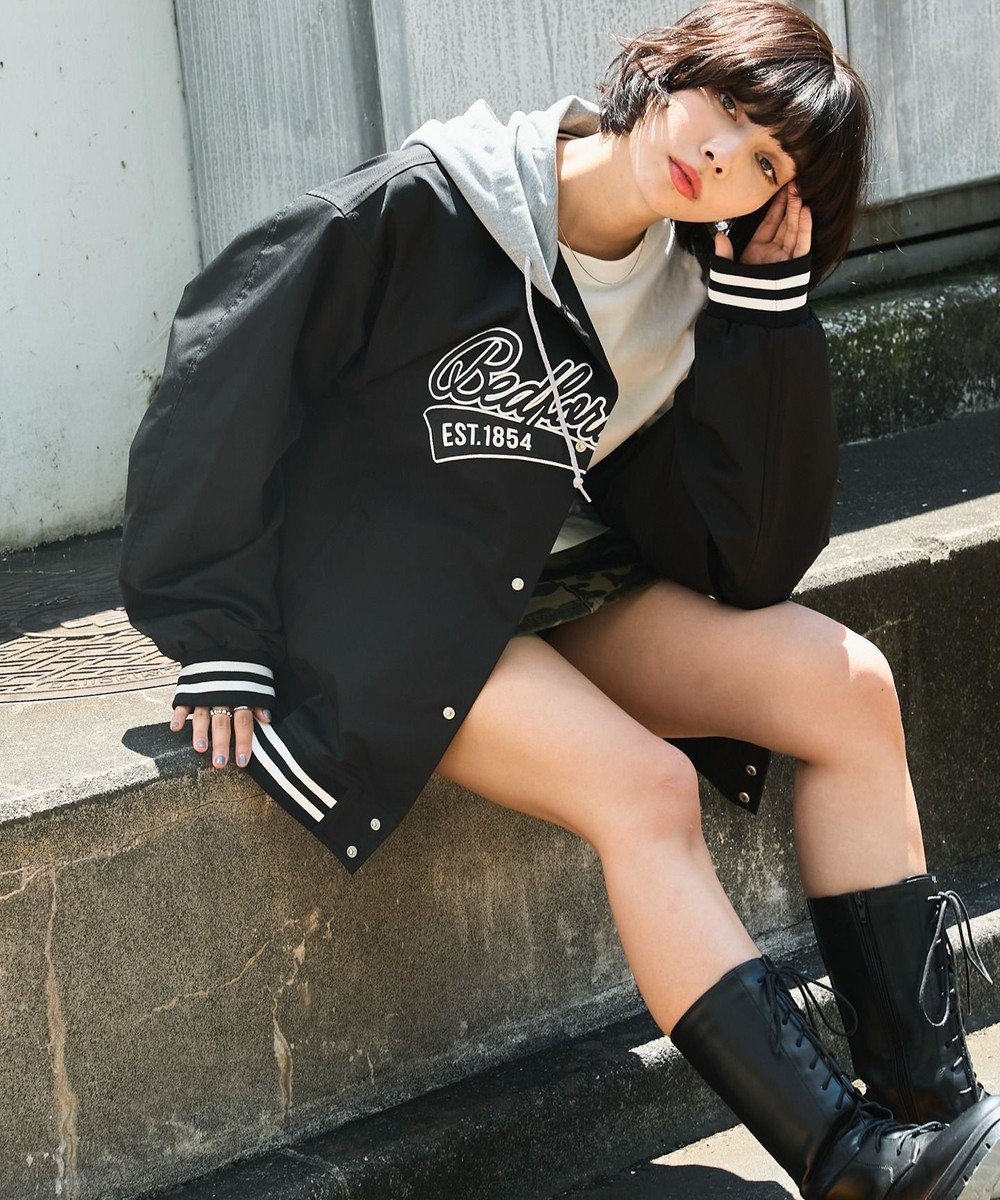 WEGO 【ユニセックス着用ITEM】フードワッペンスタジャン 