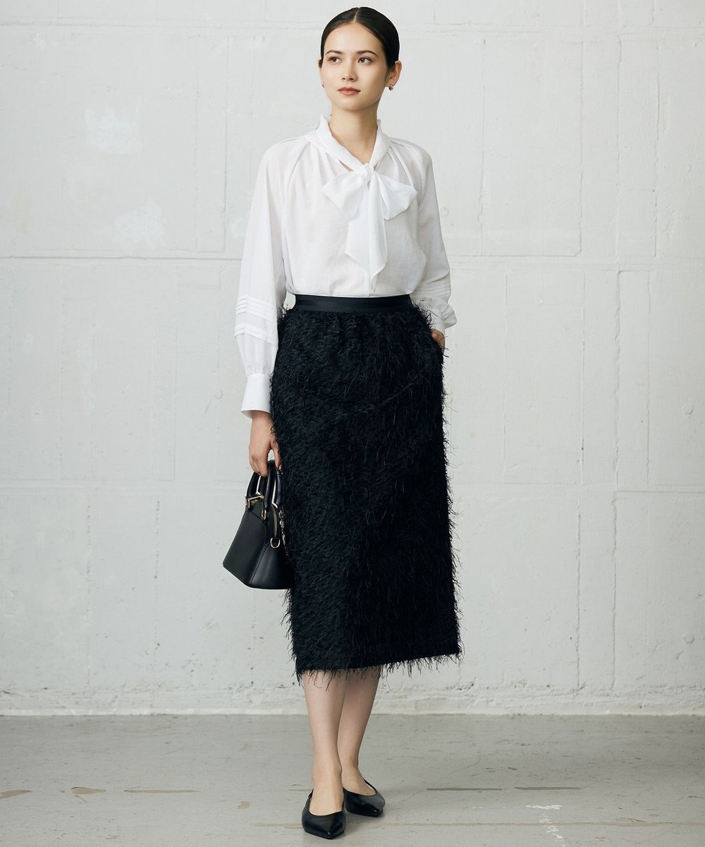 自由区 【カタログ掲載】ソフトスパンビエラボウタイ ブラウス 