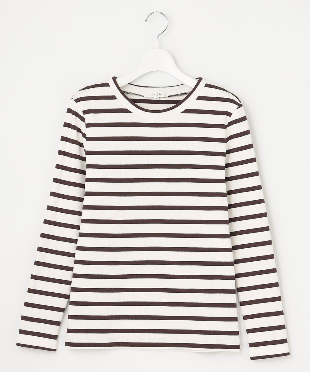 23区 L 【SLOW/洗える】ミドルフライスジャージー ロングTシャツ 