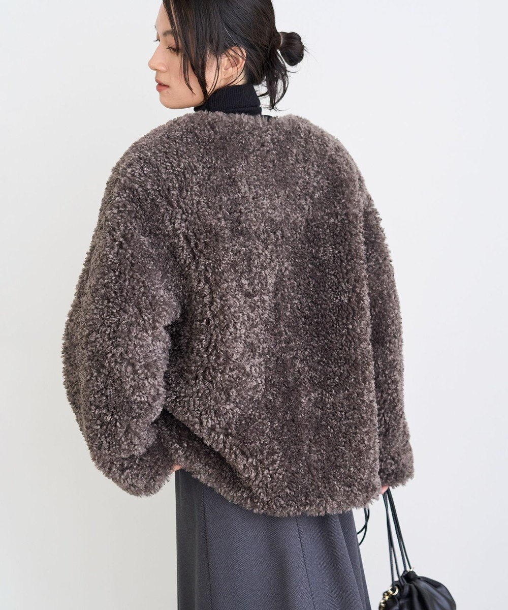 UNFILO エコファー ノーカラージャケット 