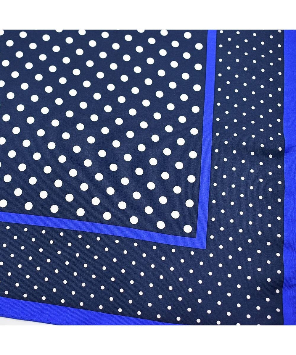 Marca 【Marcaオリジナル】ラインボーダードット 小判 シルクツイル スカーフ 