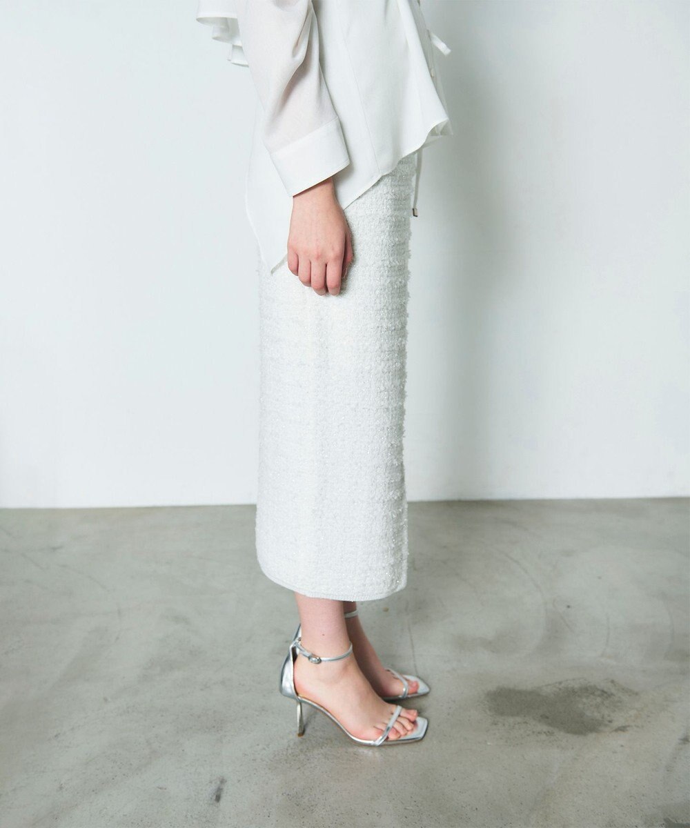 GRACE CONTINENTAL ラメツイードニットスカート 