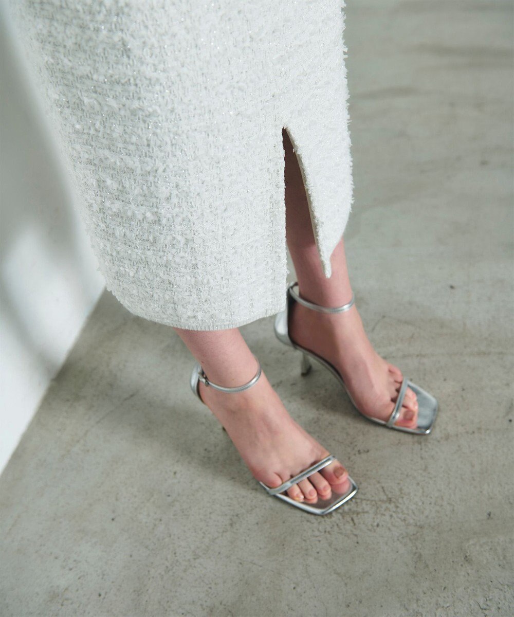 GRACE CONTINENTAL ラメツイードニットスカート 