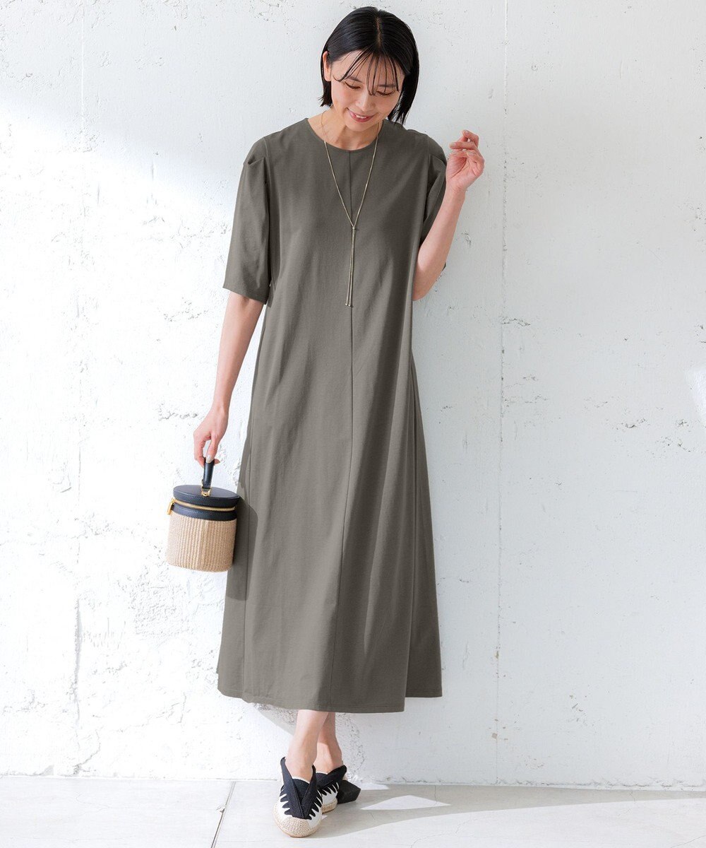 23区 【洗える】ALBINIコーコラン タックスリーブ ワンピース 