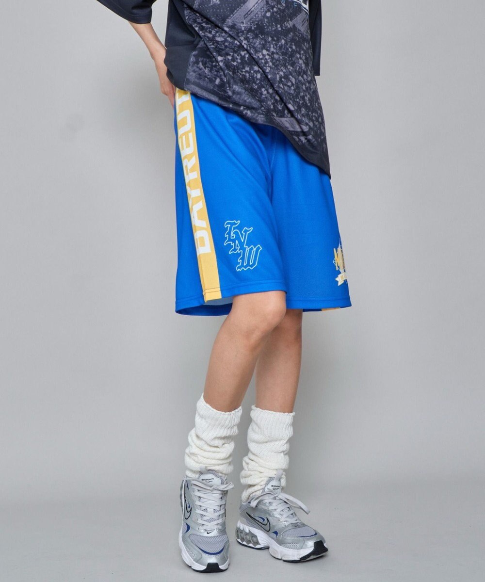 WEGO 【ユニセックス着用ITEM/ウエストゴム/MLサイズ展開】メッシュライングラフィックショーツ 