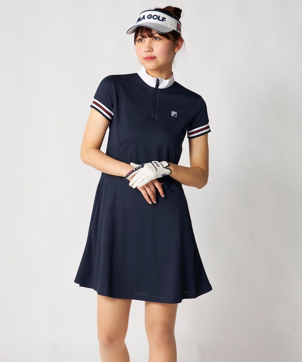 FILA GOLF／marie claire 【FILA GOLF】ハーフジッププリーツワンピース 