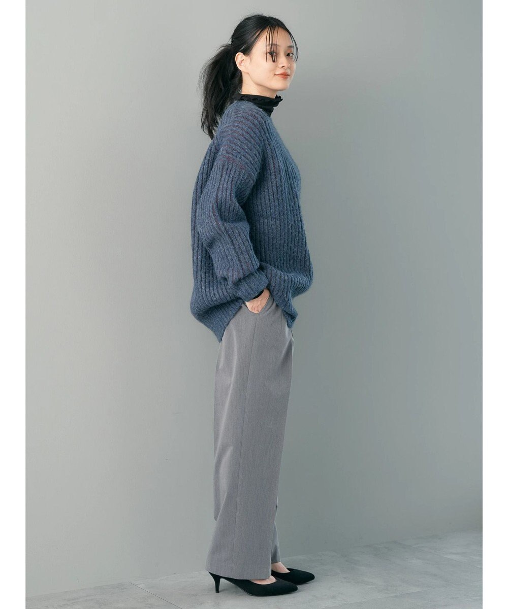 AMERICAN HOLIC バイカラー片畦ニットチュニック 