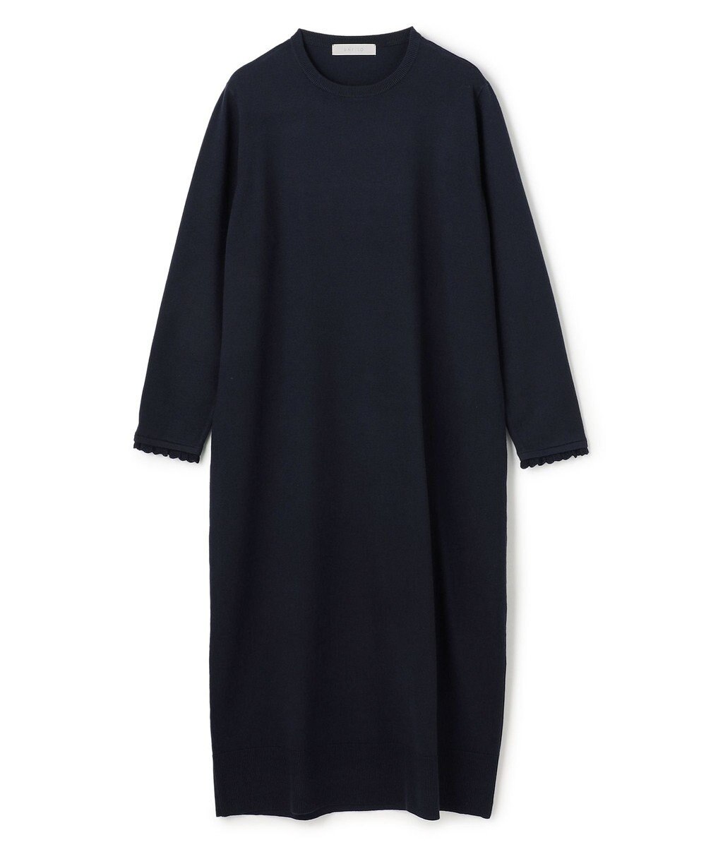 UNFILO L フリルトリミング ニットワンピース 