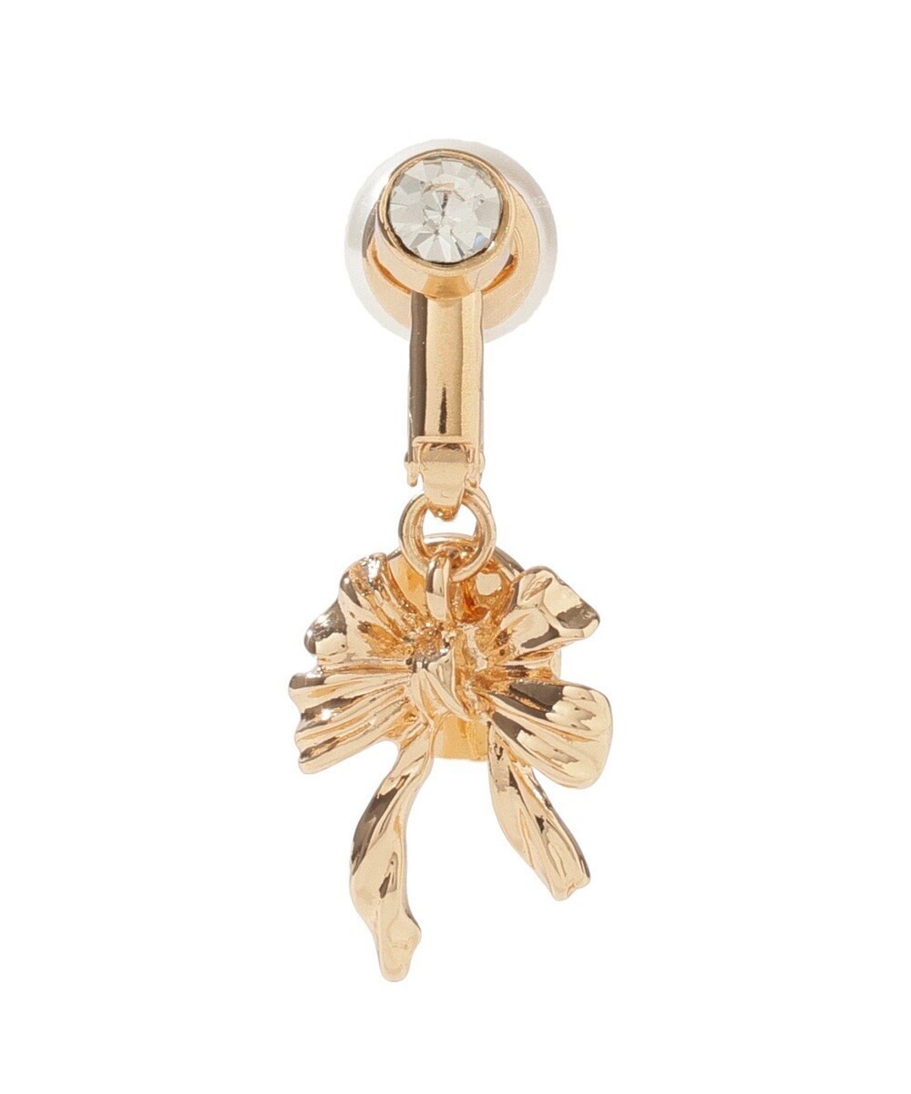 Maison de FLEUR カーリーリボンパールイヤリング 
