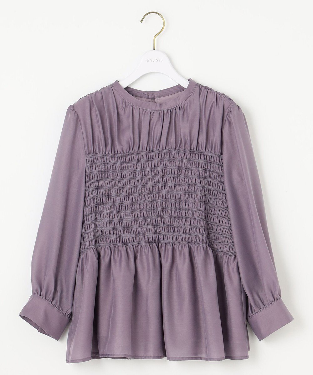 ANY SIS 【洗える】オーガンジーシャーリング ブラウス 