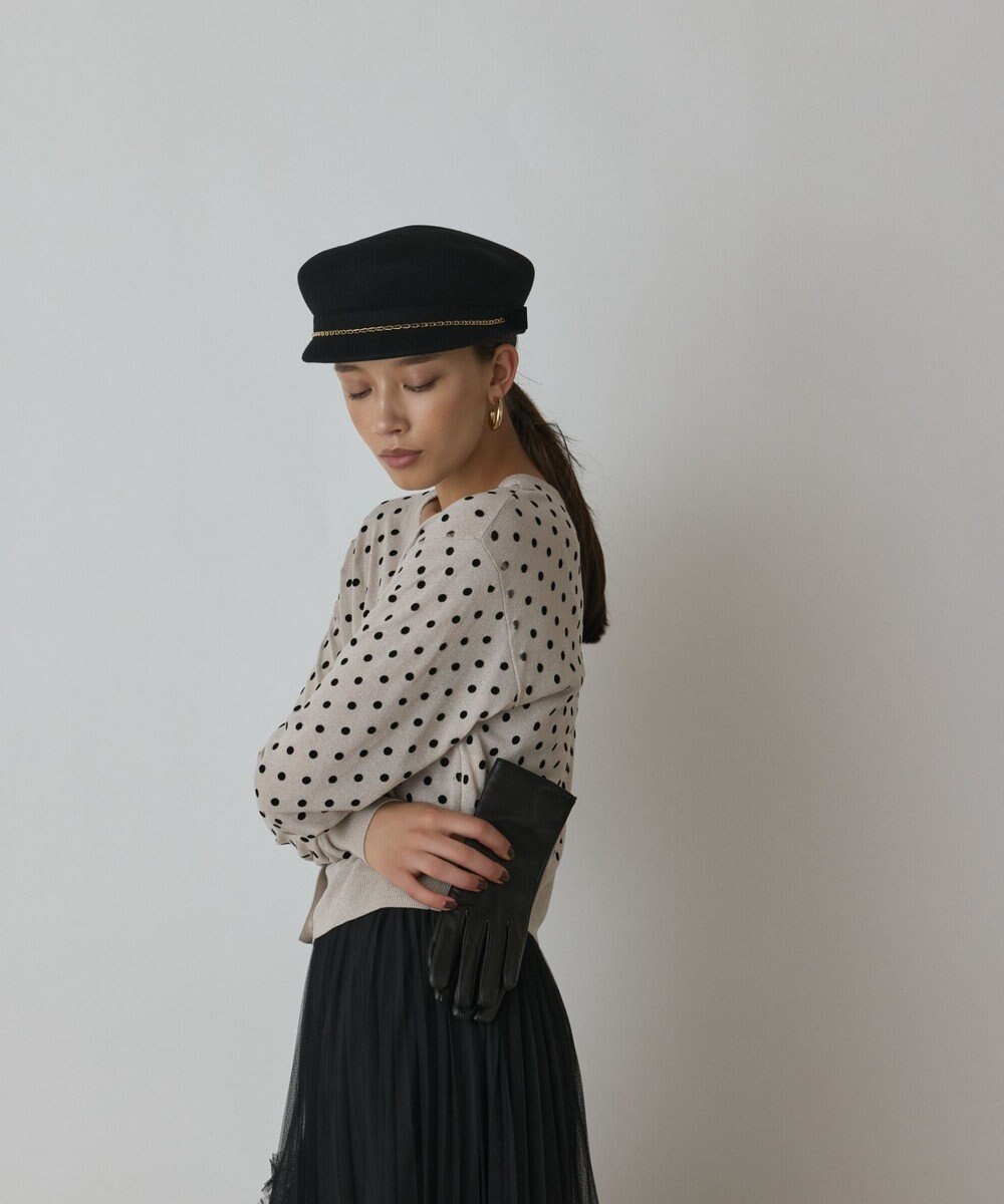 GRACE CONTINENTAL ドットフロッキーニットカーディガン 