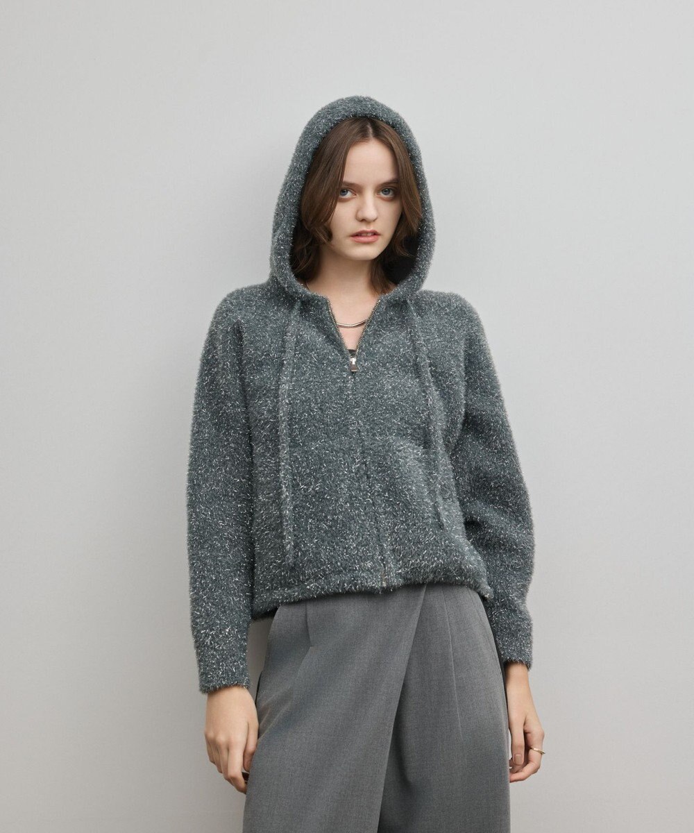 GRACE CONTINENTAL フェザーニットパーカー 