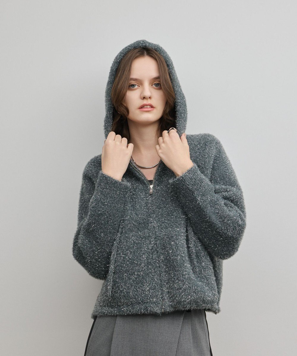 GRACE CONTINENTAL フェザーニットパーカー 