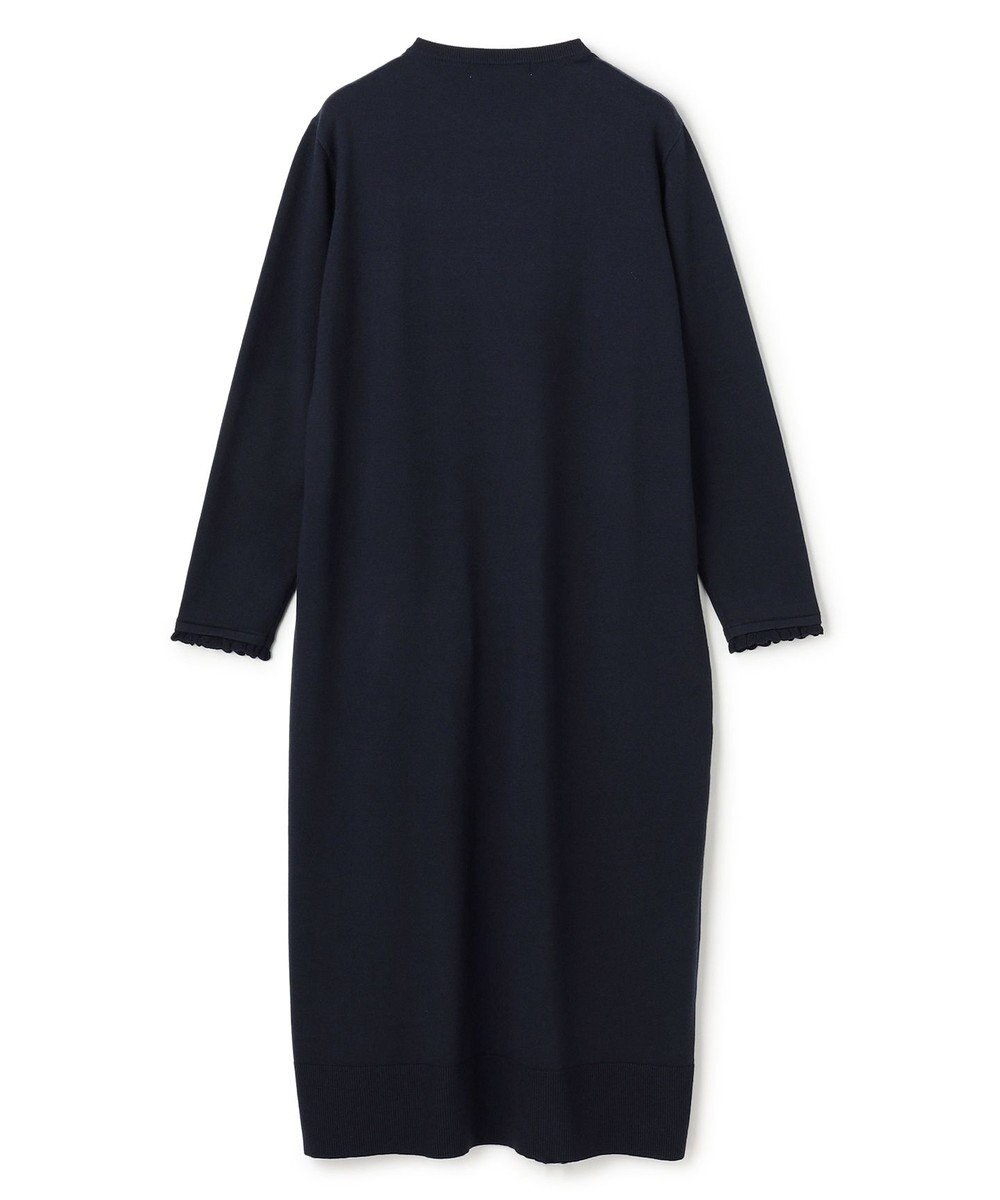 UNFILO L フリルトリミング ニットワンピース 