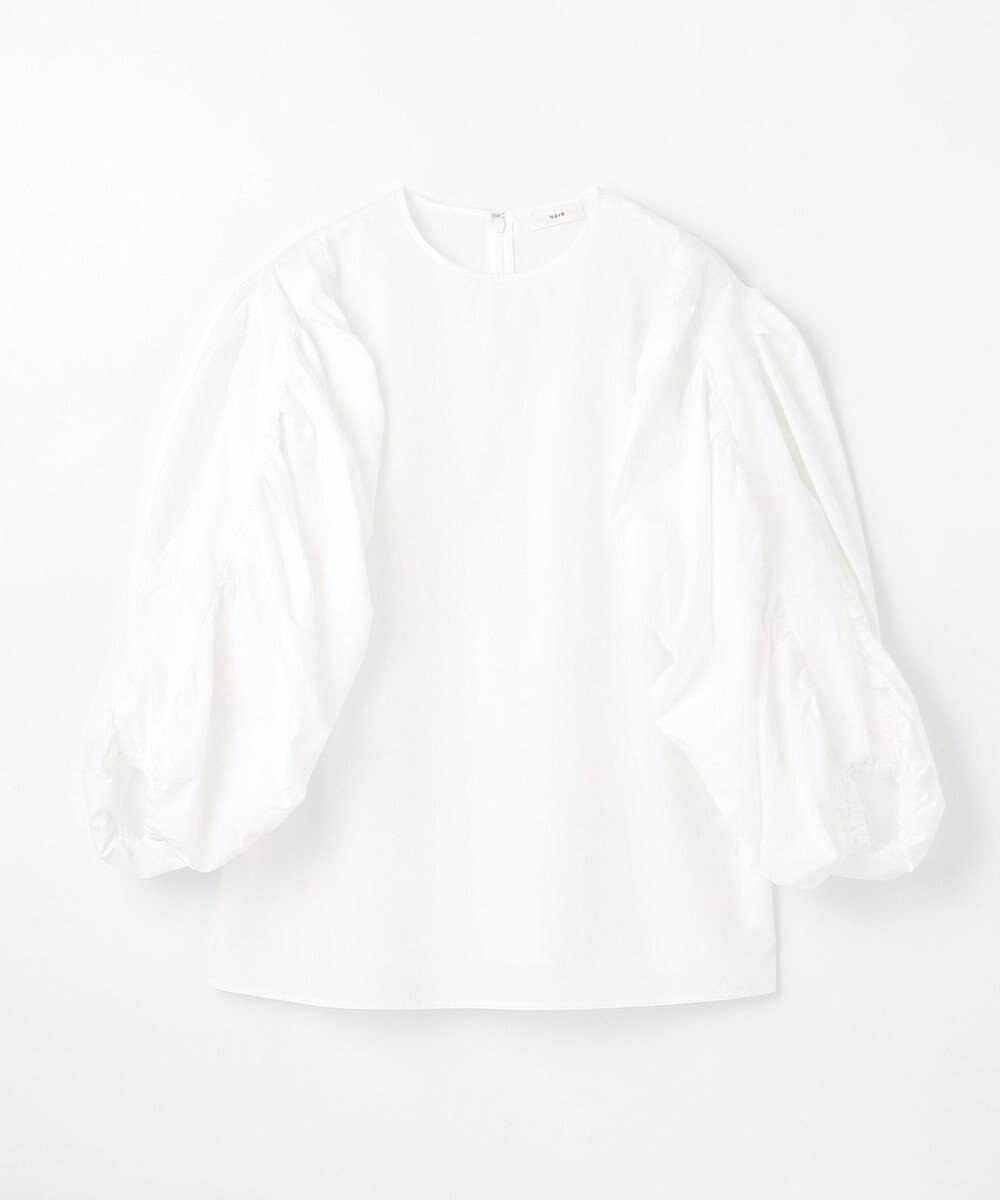 NAVE 【Nave・洗える】タイプライタークロス ギャザーブラウス 