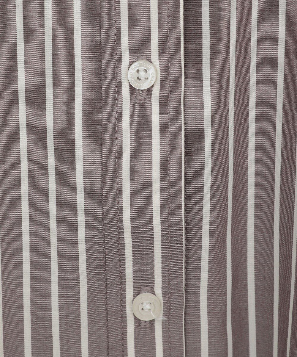 CRAFT STANDARD BOUTIQUE 袖シャーリングバンドカラーシャツ 