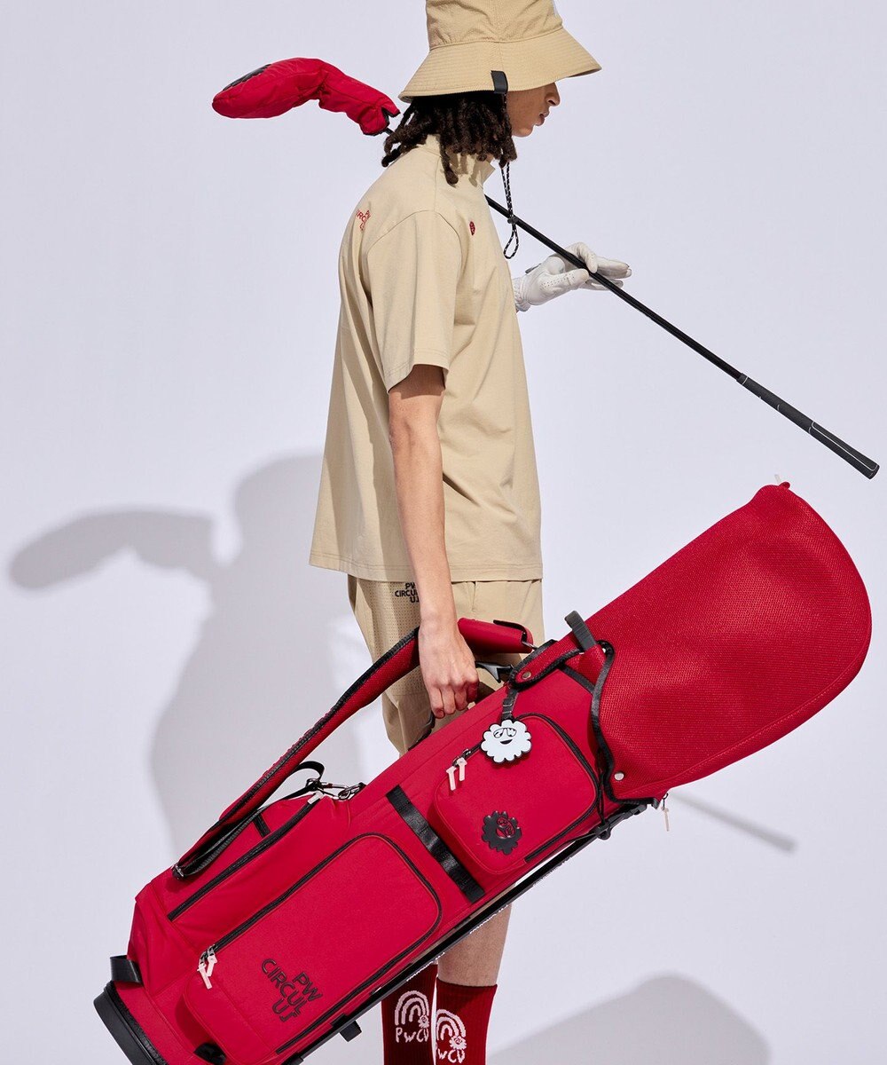 PW CIRCULUS 【UNISEX】デタッチャブル キャディバッグ シボ感のあるナイロンワッシャー素材 