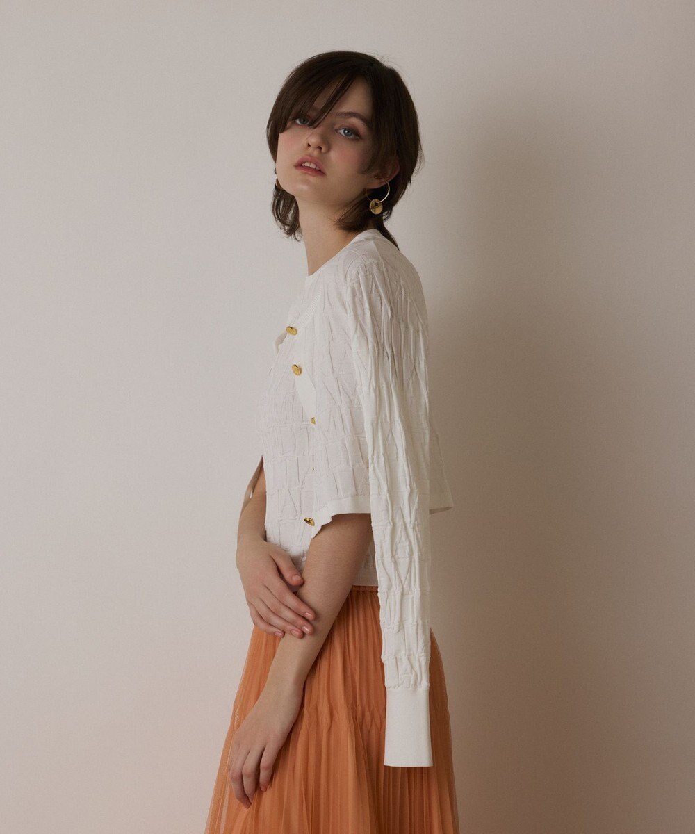 GRACE CONTINENTAL モノグラムニットカーディガン 