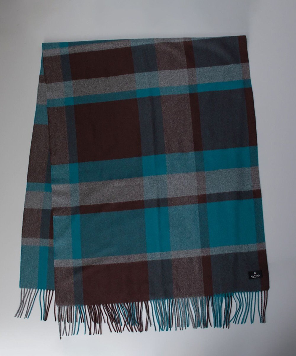 AURORA LANVIN COLLECTION ランバン コレクション カシミヤ  チェックストール 