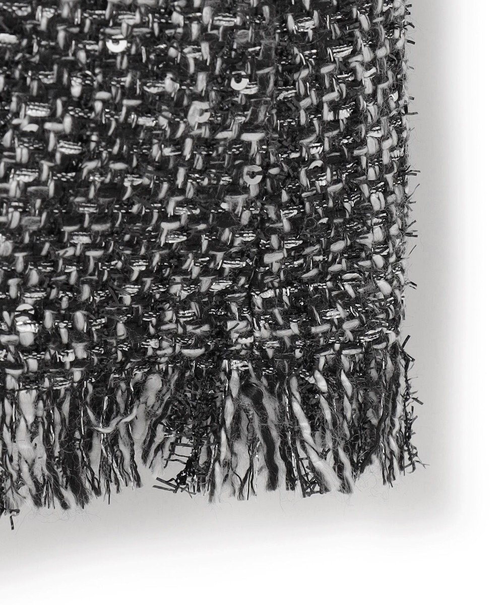 ICB L スパングルツイード ノーカラーコート 