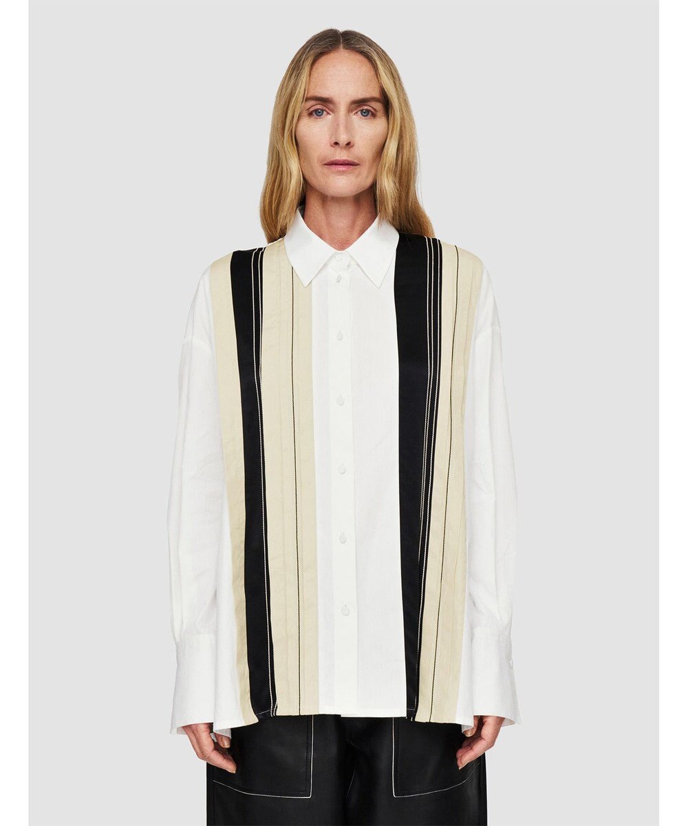 JOSEPH 【洗える】ポプリンカラーブロック　リラックスブラウス 