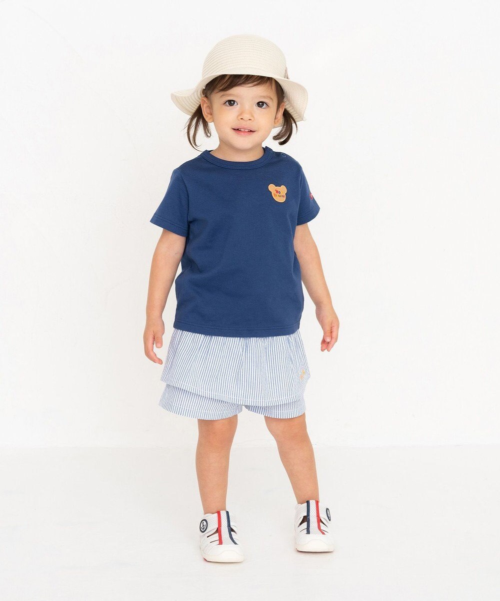 MIKI HOUSE HOT BISCUITS 【80-120cm】 ストライプ キュロットスカート 