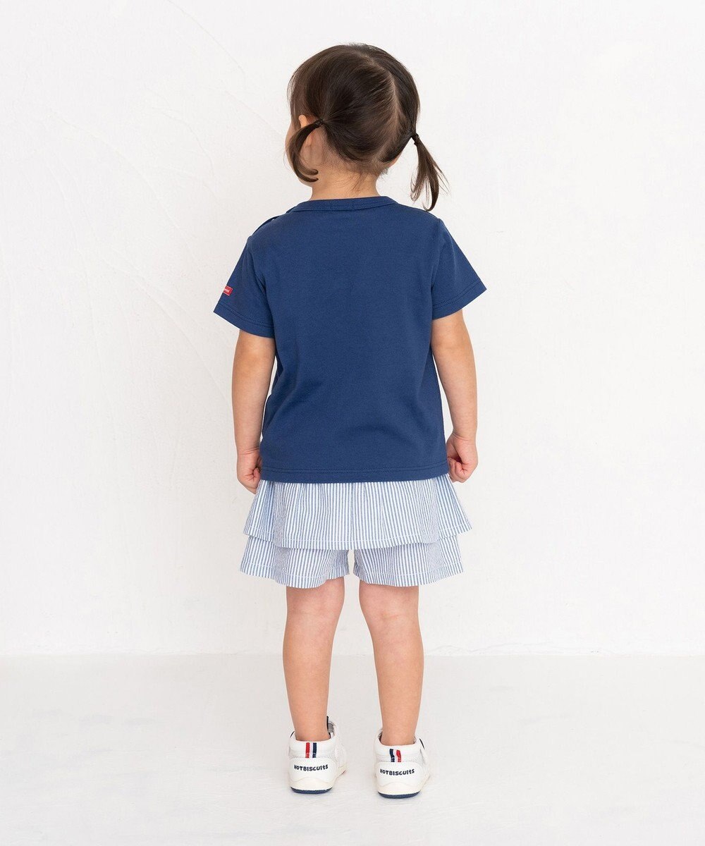 MIKI HOUSE HOT BISCUITS 【80-120cm】 ストライプ キュロットスカート 