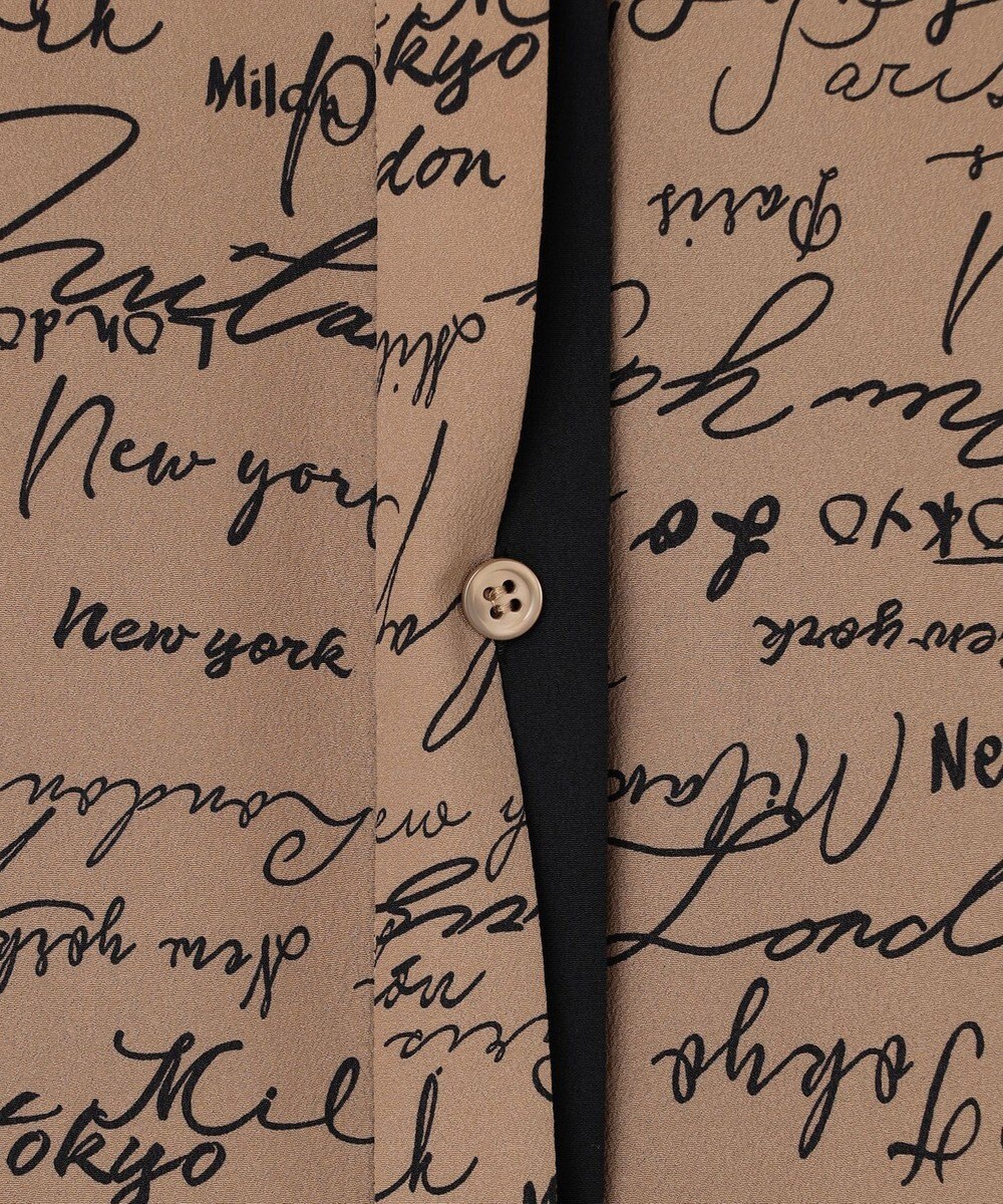 ICB 【30th ANNIVERSARY】5cityプリント バンドカラーブラウス 