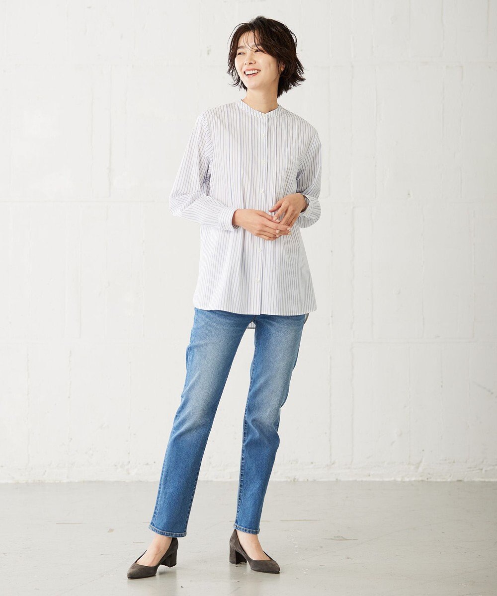 J.PRESS LADIES 【洗える】 BEZ VEGA ピンタック ストライプ ブラウス 