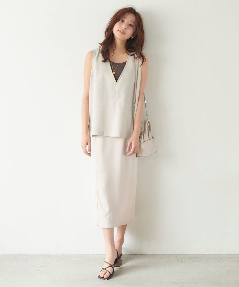 Feroux カップ付きリブ タンクトップ 