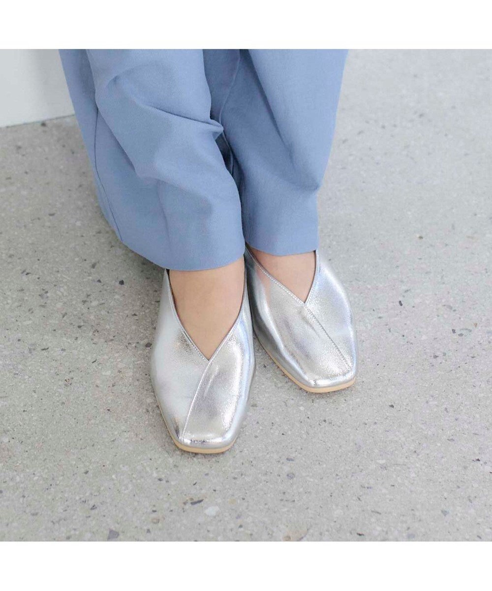 MODE ET JACOMO <carino>スクエアトゥフラットパンプス 