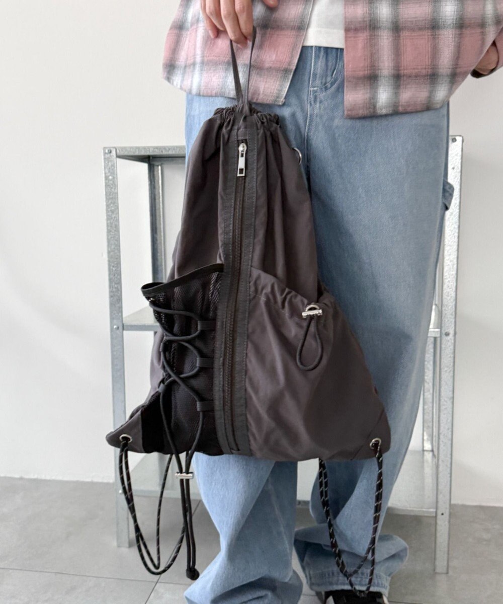 WEGO 【ユニセックス着用ITEM】センターzipナップサック 