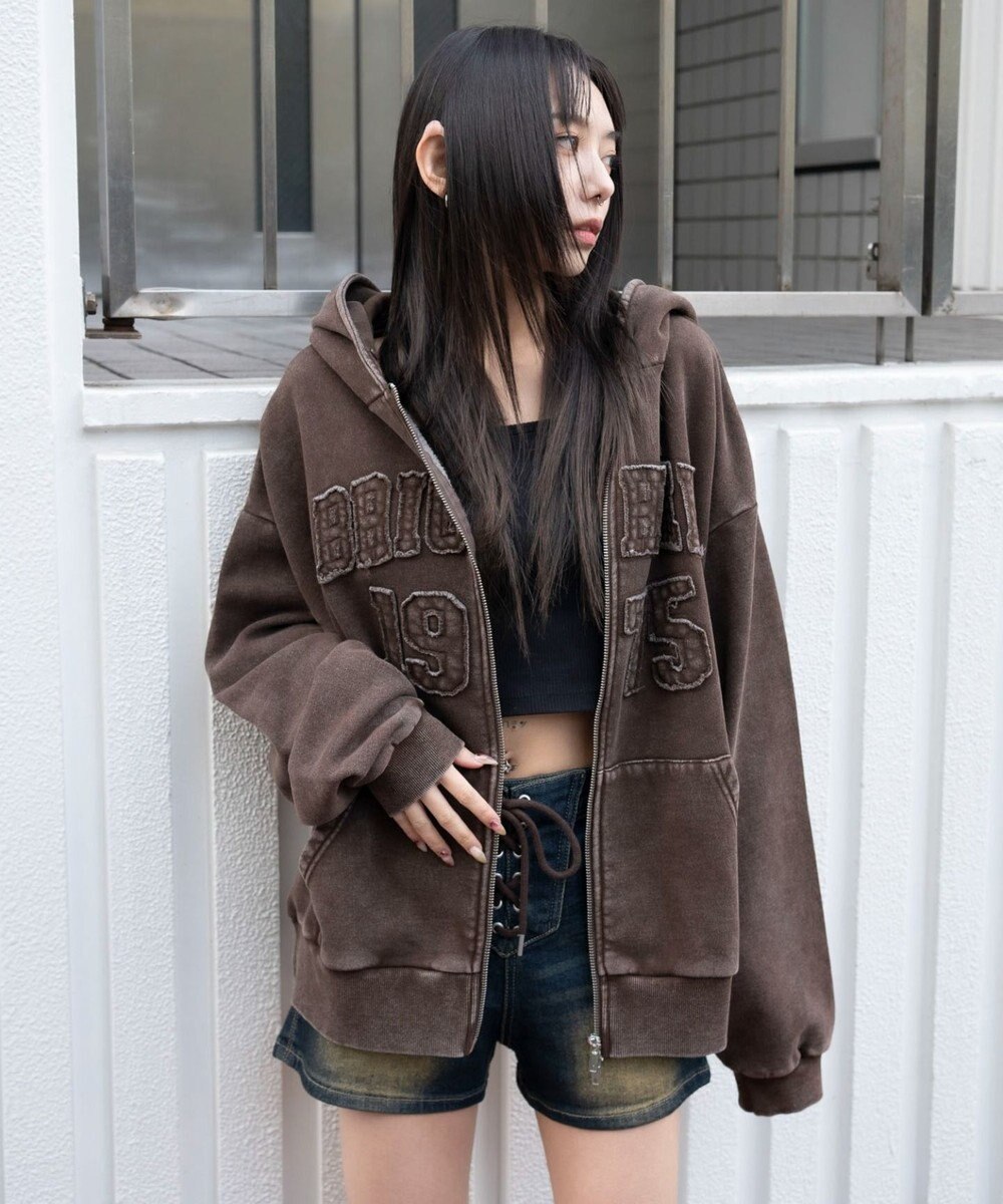 WEGO 裏起毛ファーフードBIGZIPパーカー 