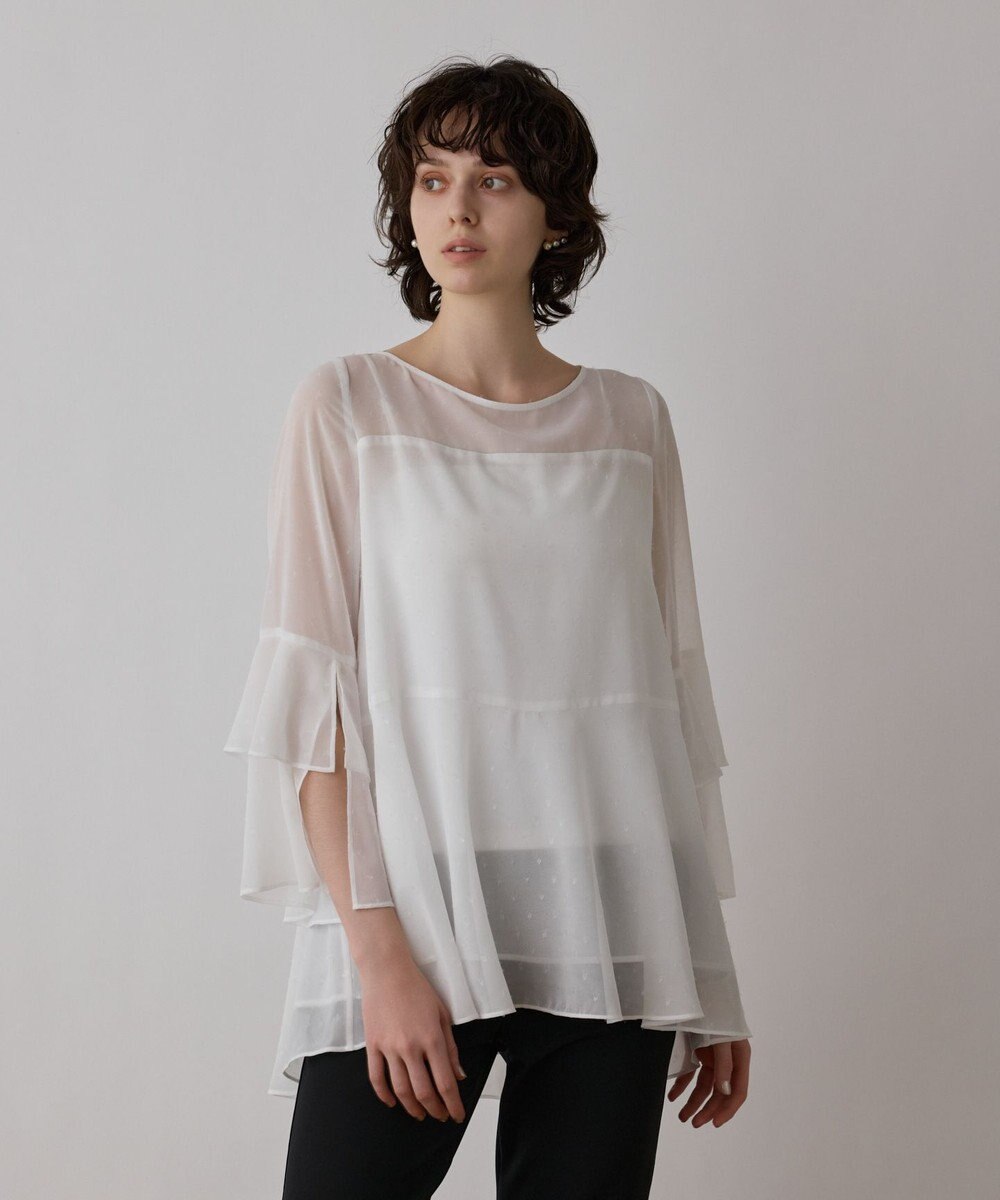 GRACE CONTINENTAL フィルムジャガードフリルトップ 