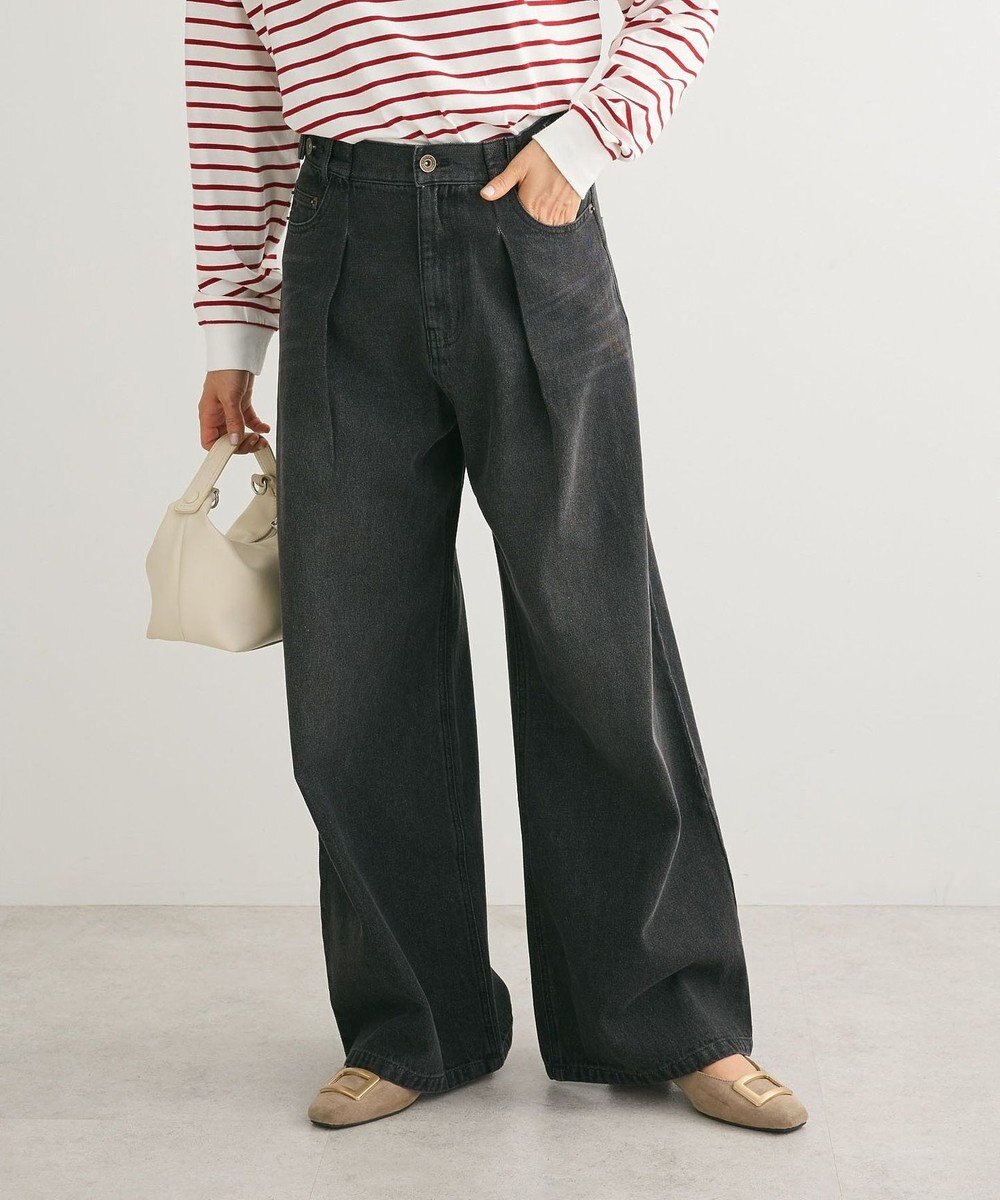 Green Parks ・ＳＵＧＡＲ　ＳＰＯＯＮ　デニムタックワイドパンツ 