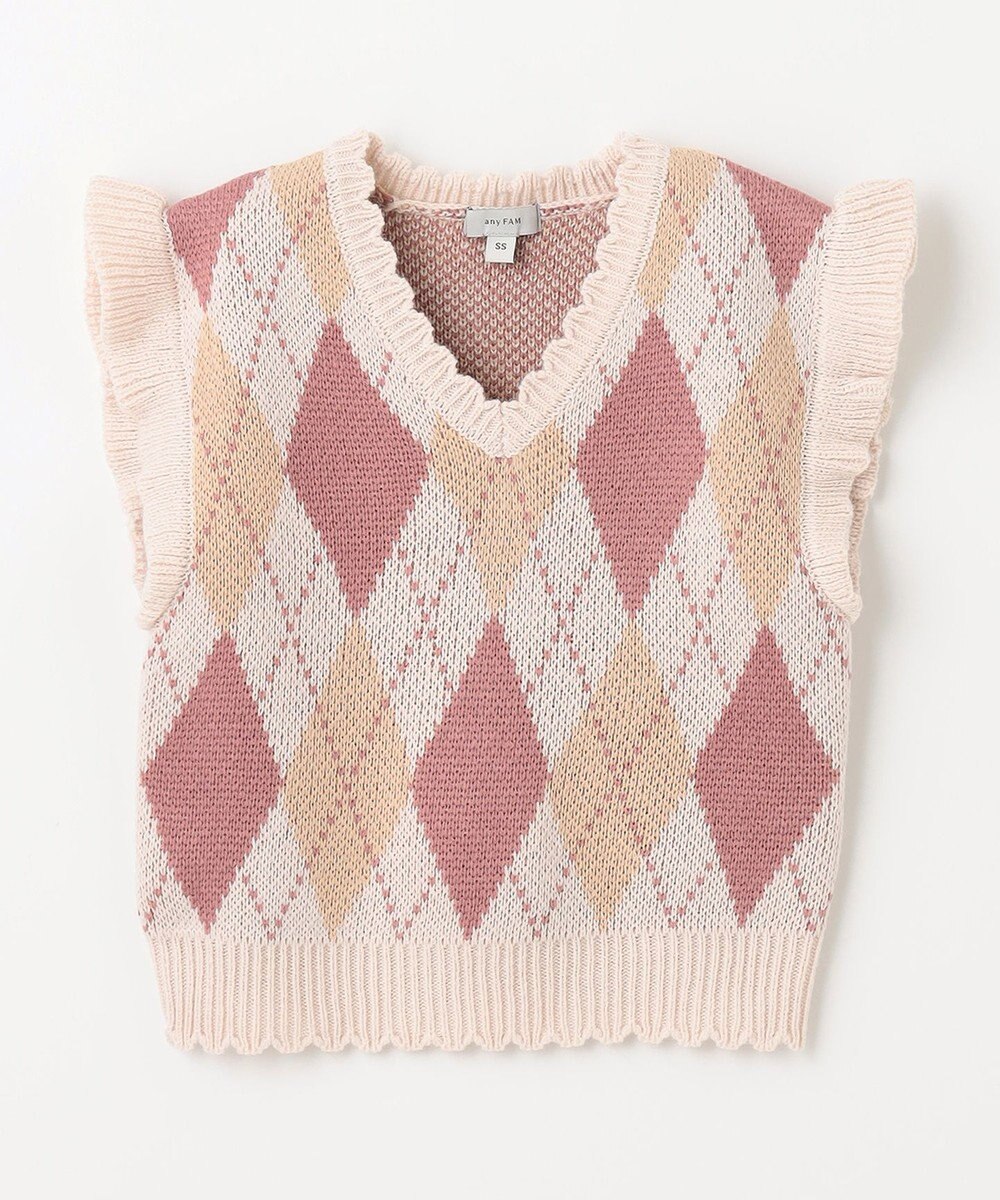 ANY KIDS アーガイル ニット ベスト 