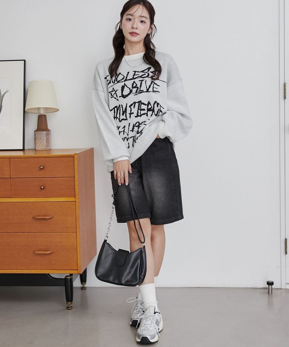 WEGO グラフィックニットBIGプルオーバー 