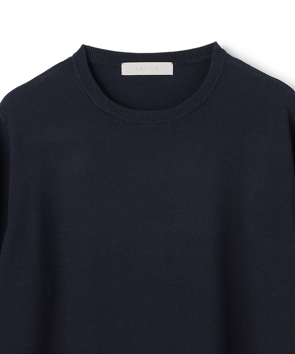 UNFILO L フリルトリミング ニットワンピース 