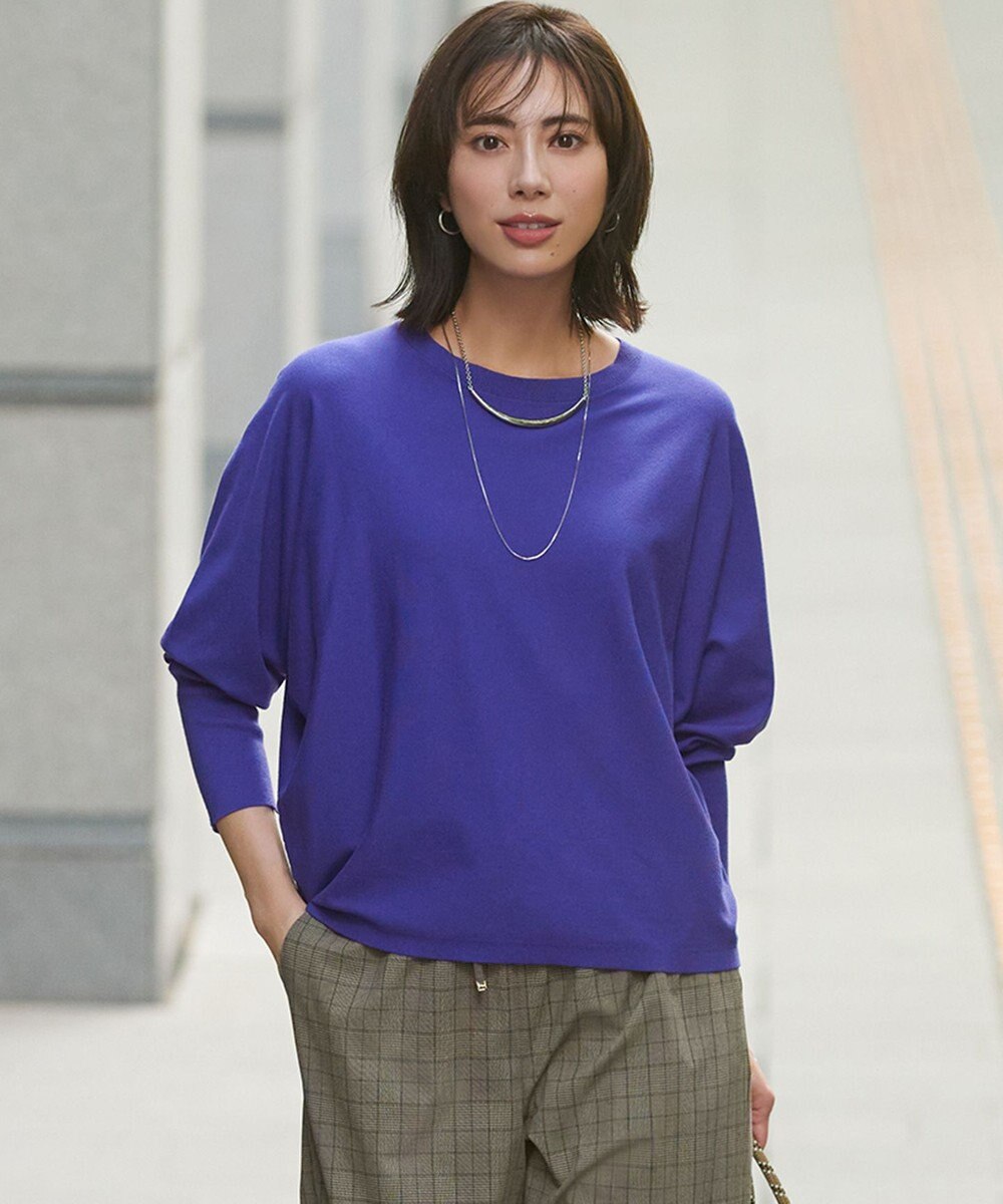 23区 【洗える/吊り干しOK】ヴィスコースストレッチ ドルマンスリーブ ニット 