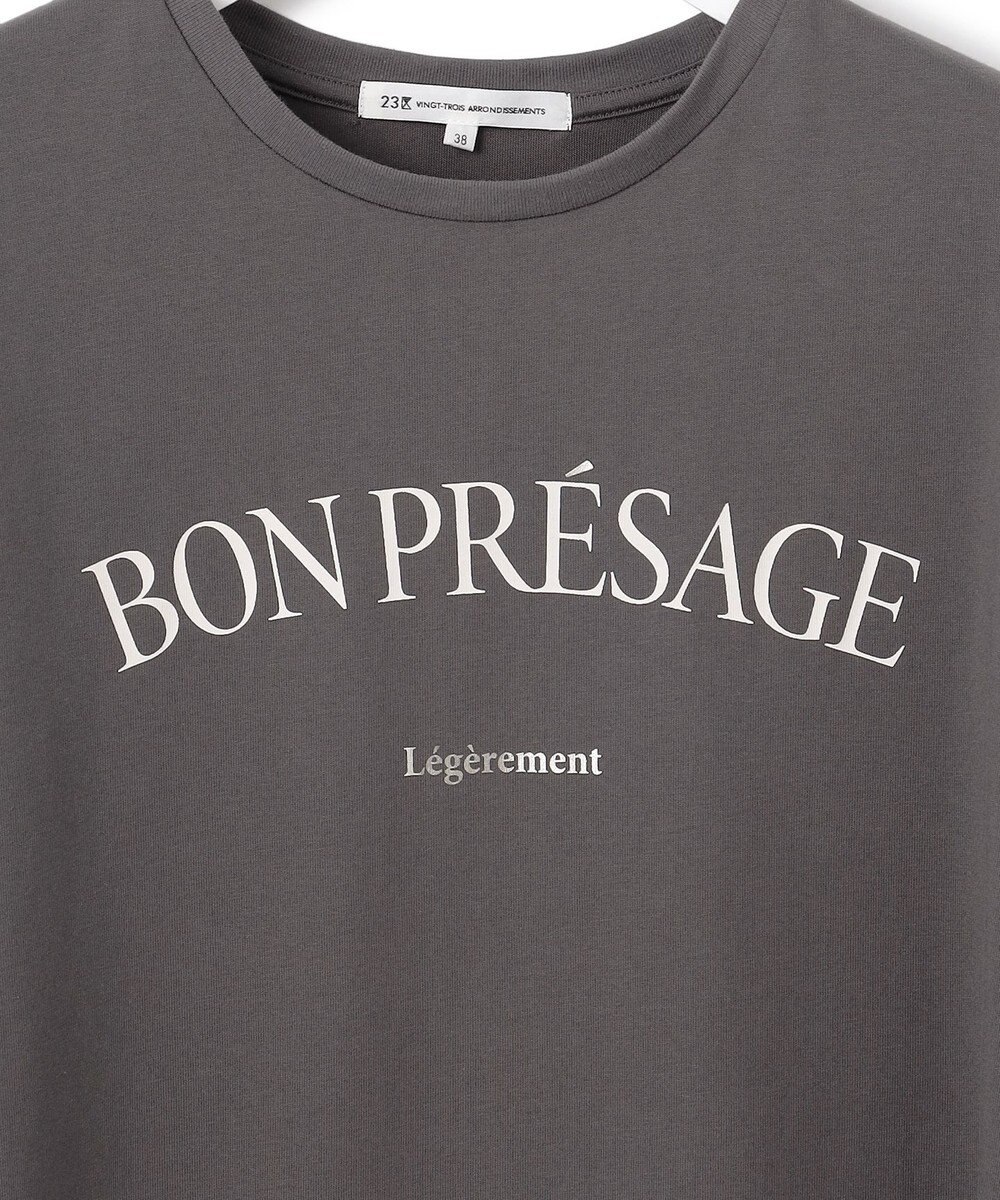 23区 L 【接触冷感/洗える】BON-PRESAGE ロゴ フレンチスリーブ Tシャツ 
