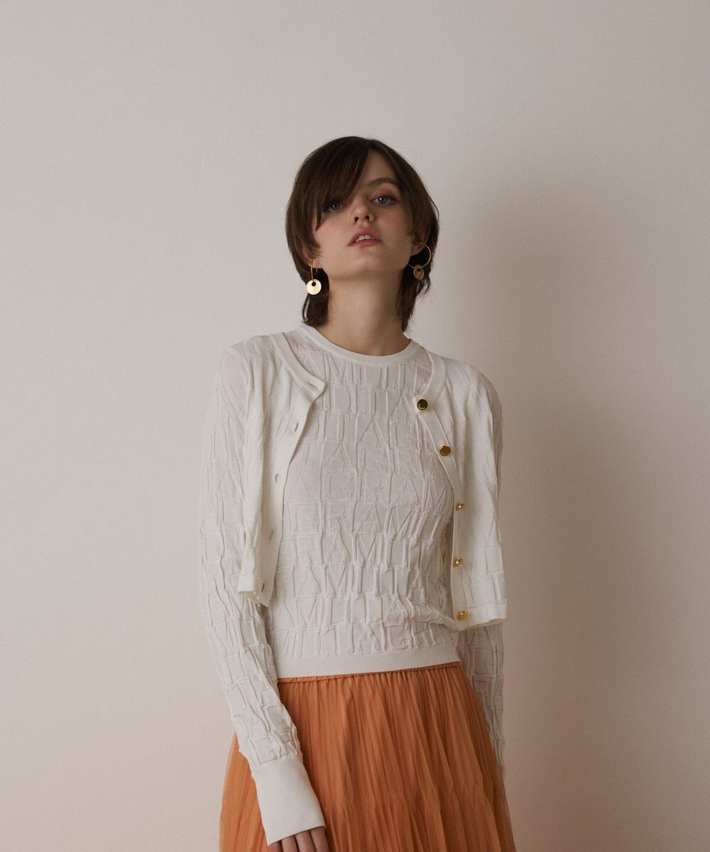 GRACE CONTINENTAL モノグラムニットカーディガン 
